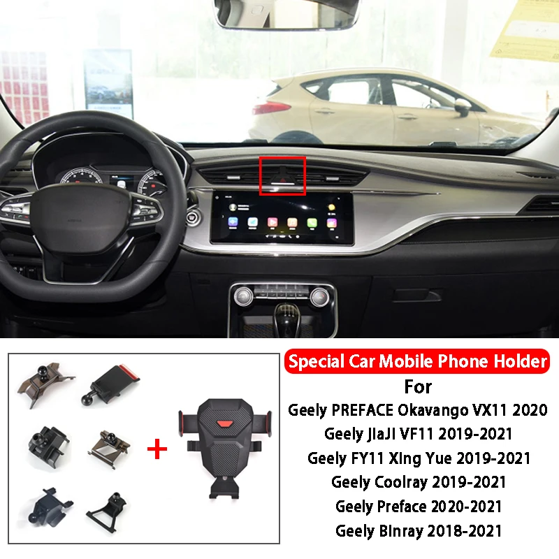 Mobile Phone Holder Car Air Vent Mount Stand For Geely PREFACE Okavango VX11 Jiaji VF11 XingYue FY11 Coolray Preface Binray
Mobile Phone Holder Car Air Vent Mount Stand For Geely PREFACE Okavango VX11 Jiaji VF11 XingYue FY11 Coolray Preface Binray