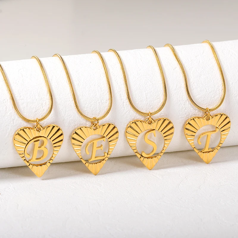 Initials Heart Pendant Necklace 26 Letter Necklaces For Women Stainless Steel Gold Color Hollow Round Alphabet Pendant collares
Initials Heart Pendant Necklace 26 Letter Necklaces For Women Stainless Steel Gold Color Hollow Round Alphabet Pendant collares