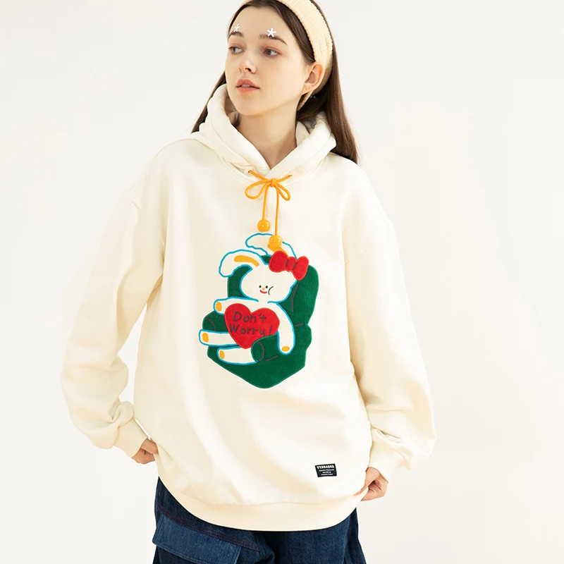 Original Niche Sweet Creamy-colored Women Hooded Sweatshirt Long Sleeves Cartoon Rabbit Embroidery Cotton Pullover Jumper Tops
Original Niche Sweet Creamy-colored Women Hooded Sweatshirt Long Sleeves Cartoon Rabbit Embroidery Cotton Pullover Jumper Tops