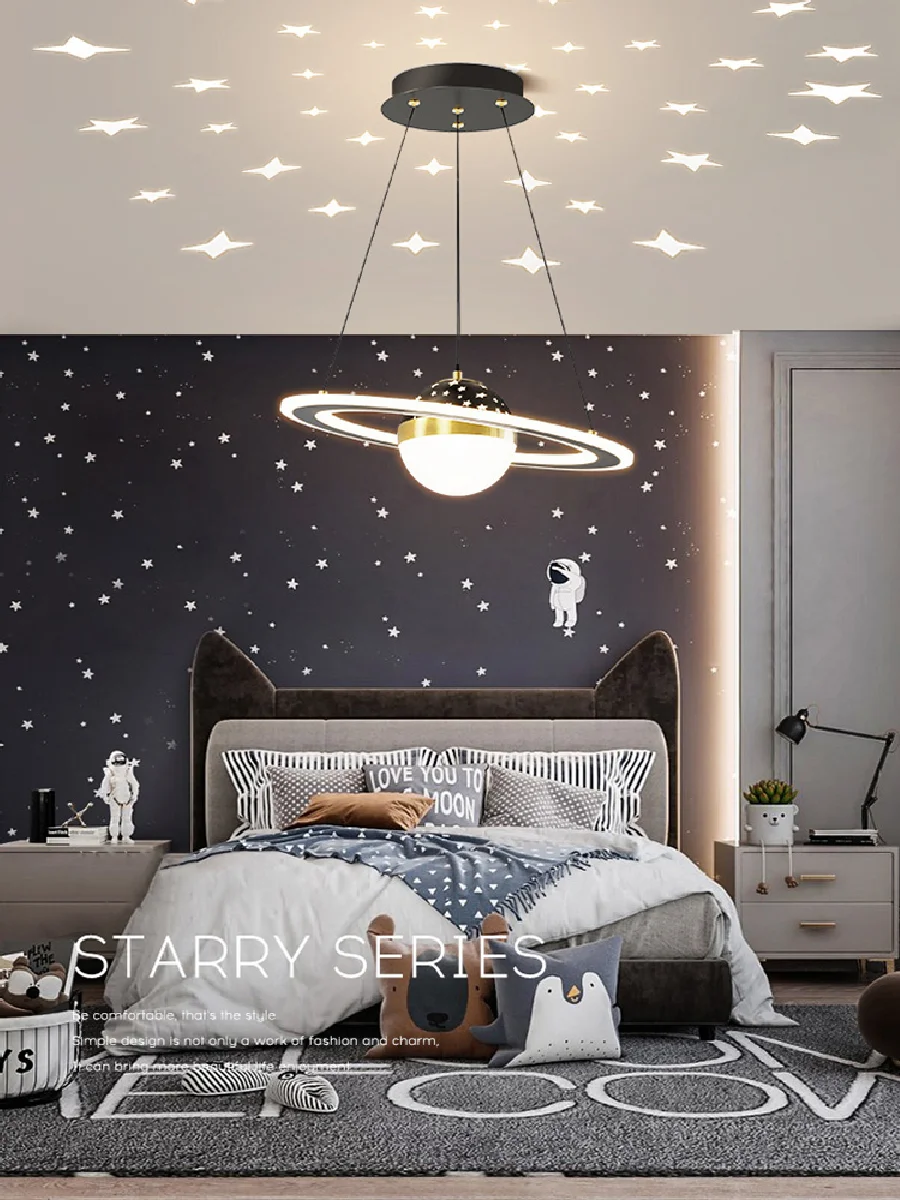 Star children's room chandelier boy girl room lamp master bedroom lamp Nordic creative space planet ceiling lamp
Star children's room chandelier boy girl room lamp master bedroom lamp Nordic creative space planet ceiling lamp