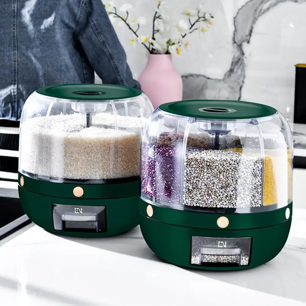 360° Rotatable Food Storage Container 6 Compartment Cereal Food Dispenser Home Airtight Jar Food Container Kitchen Storage Tool
360° Rotatable Food Storage Container 6 Compartment Cereal Food Dispenser Home Airtight Jar Food Container Kitchen Storage Tool