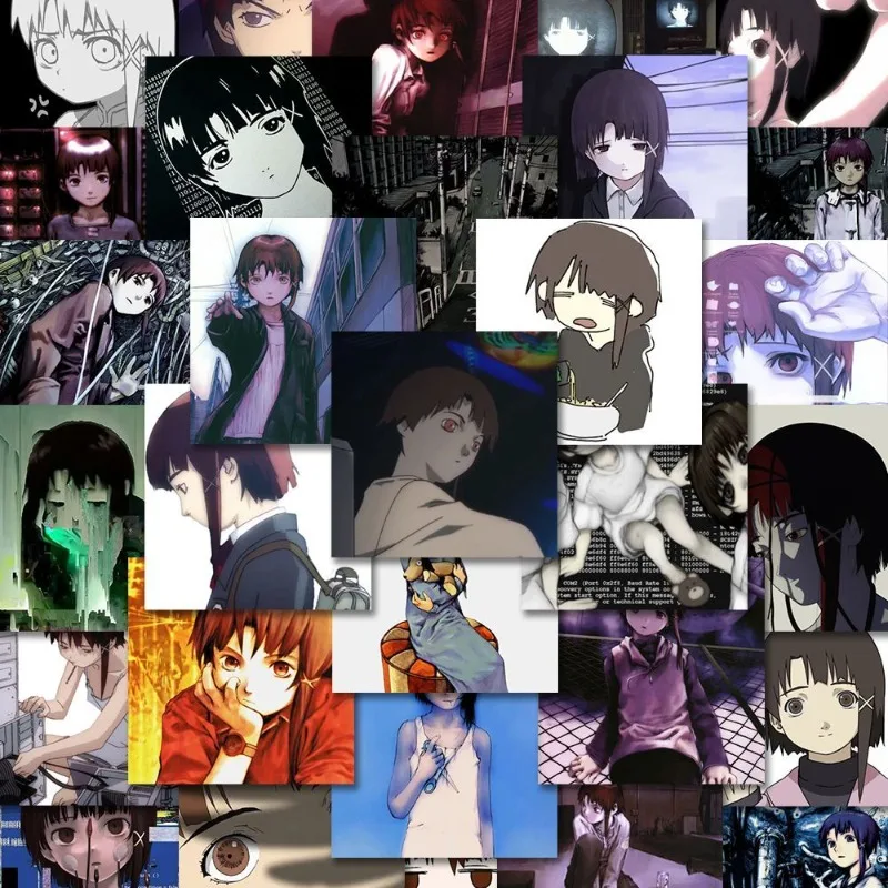 54 шт. наклейки с рисунком Lain анимационные чемодан чашка для воды канцелярские