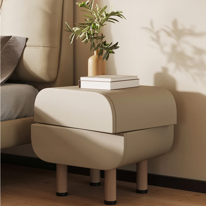 Milk tea style design bedside cabinet bedroom furniture Italian style extremely simple super fiber leather art bedside cabinet
Milk tea style design bedside cabinet bedroom furniture Italian style extremely simple super fiber leather art bedside cabinet