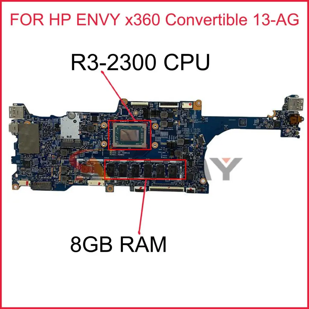 Материнская плата Akemy для HP ENVY x360 Convertible 13-AG материнская R3 2300 8 Гб 17885-2 448.0EC06.0021