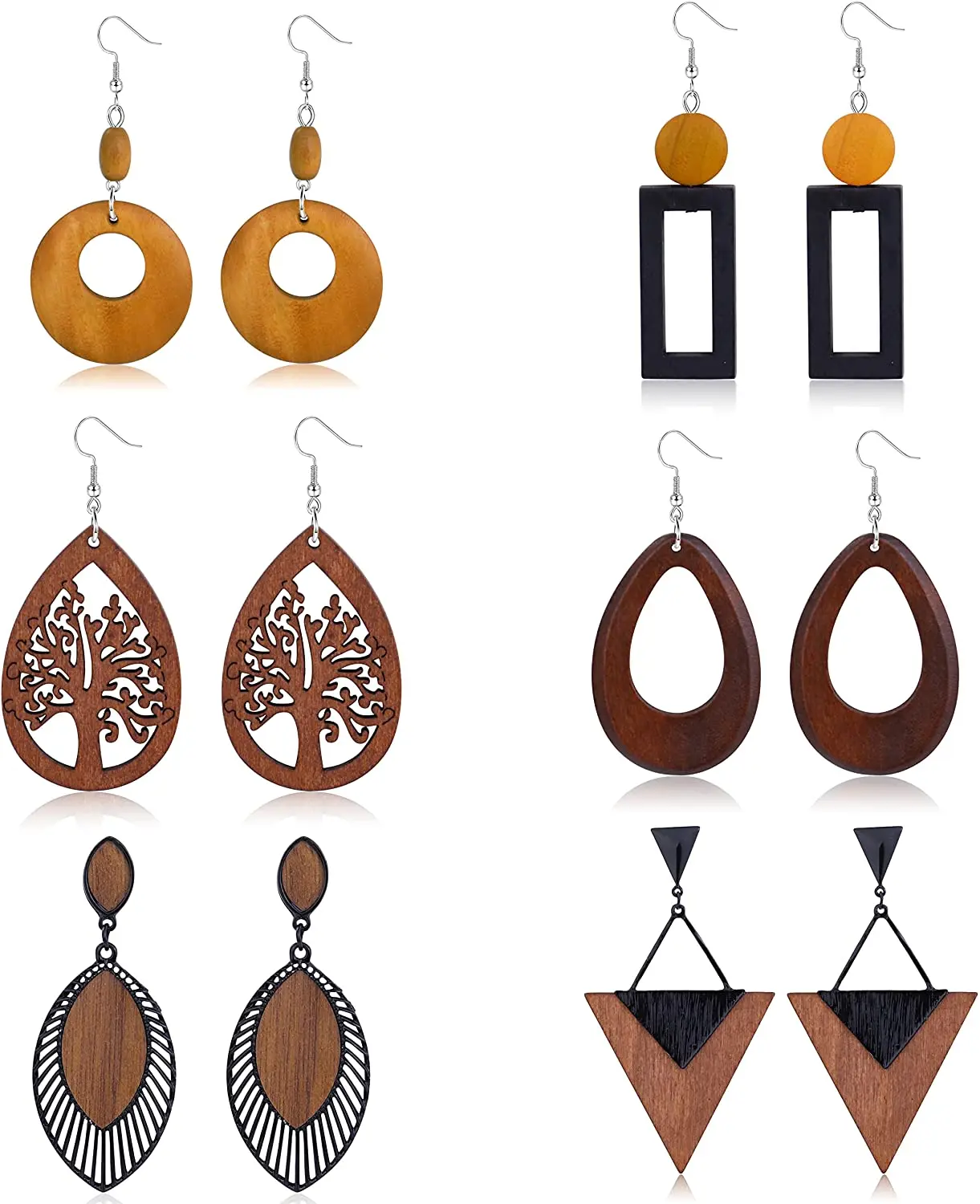 Geometric Wooden Earrings For Women Lightweight Ethnic Statement Wood Drop Earrings for Girl
Geometric Wooden Earrings For Women Lightweight Ethnic Statement Wood Drop Earrings for Girl
