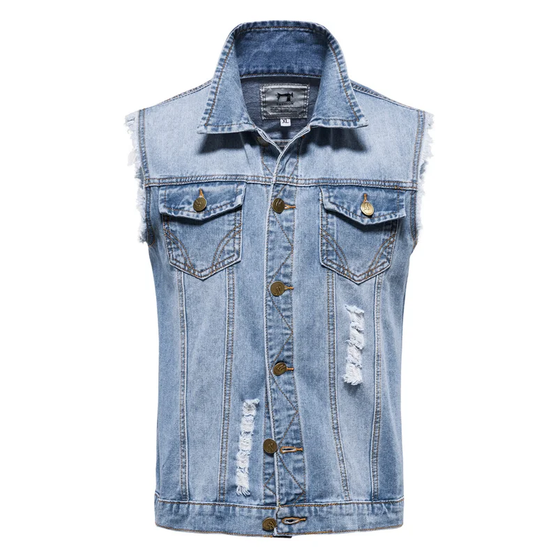 Fashion Cotton Hole Denim Waistcoat Men Casual Solid Color Outdoor Slim Fit Mens Vest New Autumn High Quality Waistcoats for Men
Fashion Cotton Hole Denim Waistcoat Men Casual Solid Color Outdoor Slim Fit Mens Vest New Autumn High Quality Waistcoats for Men