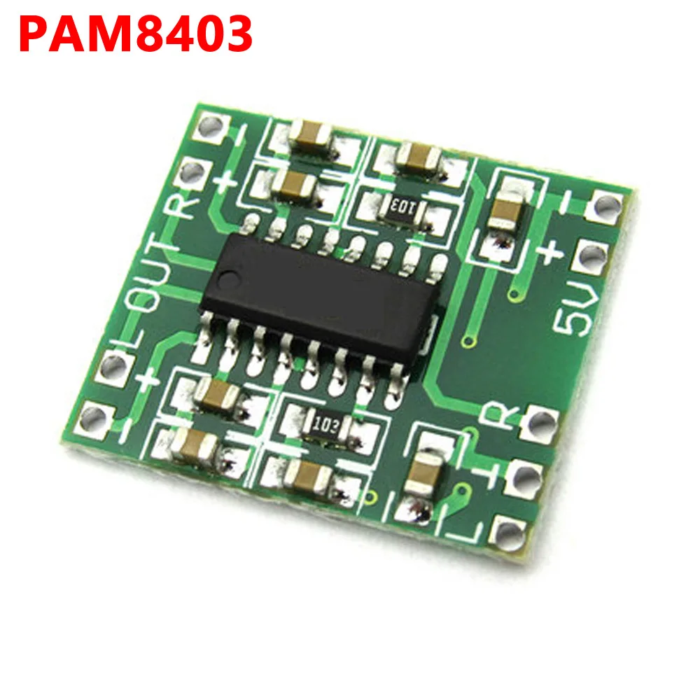 PAM8403 Super Mini Digital Amplifier Board 2 * 3W Class D Digital 2.5V To 5V Power Amplifier Board Efficient USB power supply
PAM8403 Super Mini Digital Amplifier Board 2 * 3W Class D Digital 2.5V To 5V Power Amplifier Board Efficient USB power supply