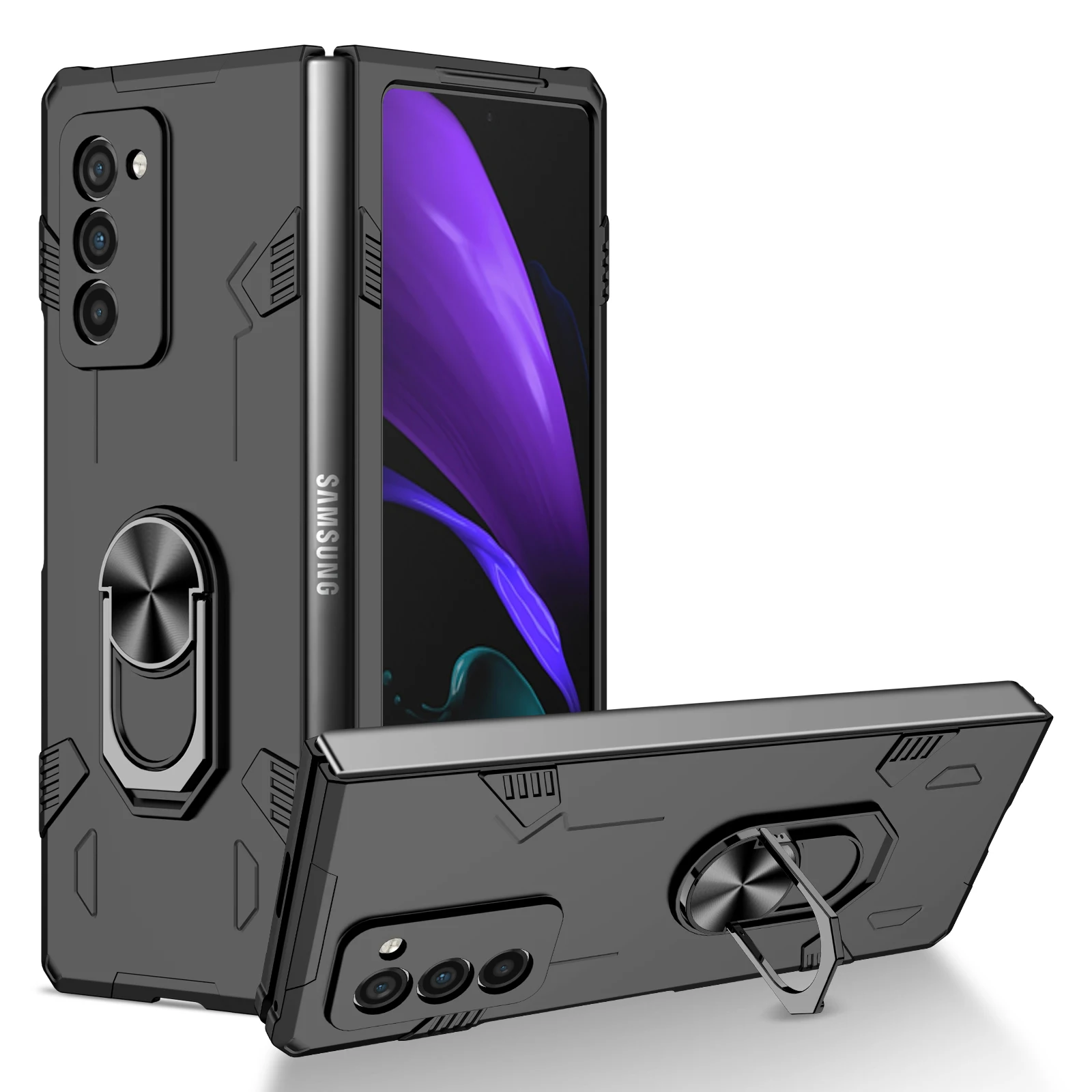 Shockproof Armor Matte Case for Samsung Galaxy Z Fold 2 5G Hard Stand Cover 360 Rotating Ring Holder Case for Galaxy Z Fold2 5G
Shockproof Armor Matte Case for Samsung Galaxy Z Fold 2 5G Hard Stand Cover 360 Rotating Ring Holder Case for Galaxy Z Fold2 5G