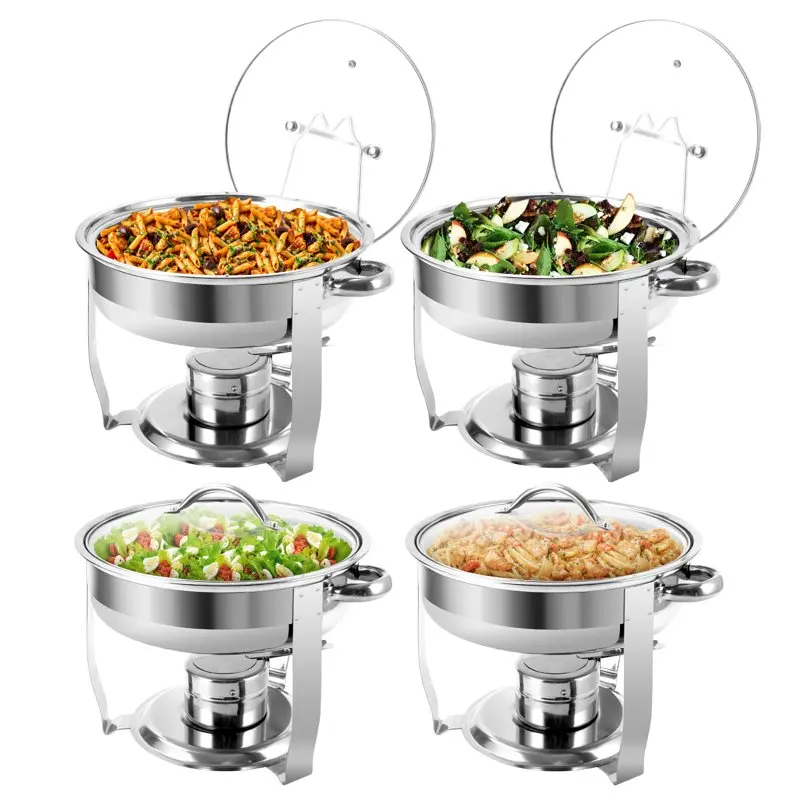 Sleek & Sturdy 3-QT Stainless Steel Round Chafing Dishes Buffet Set With Glass Lid & Holder - Perfect For Buffet Warmer & Servin
Sleek & Sturdy 3-QT Stainless Steel Round Chafing Dishes Buffet Set With Glass Lid & Holder - Perfect For Buffet Warmer & Servin
