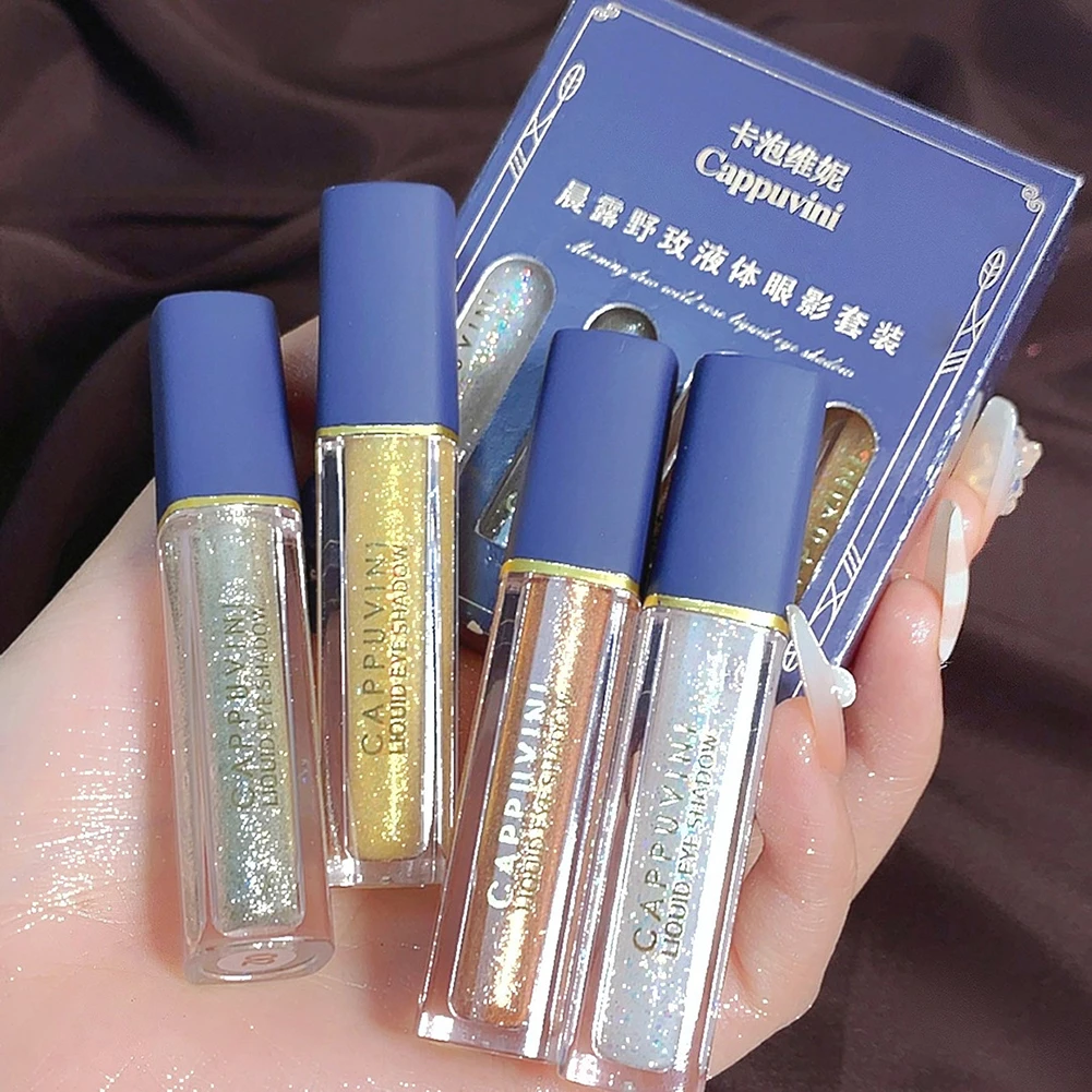 Liquid Eyeshadow 4 Colors Diamond Shining Pearlescent Glitter Highlight Long Lasting Waterproof Monochrome Eye Shadow Cosmetic
Liquid Eyeshadow 4 Colors Diamond Shining Pearlescent Glitter Highlight Long Lasting Waterproof Monochrome Eye Shadow Cosmetic