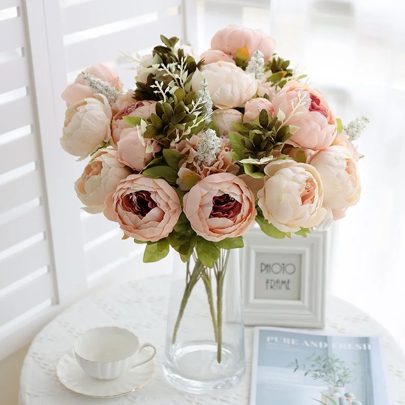 1 Bouquet 13 heads Artificial Flowers Peony Tea Rose Autumn Silk Fake Flowers for DIY Living Room Home Garden Wedding Decoration
1 Bouquet 13 heads Artificial Flowers Peony Tea Rose Autumn Silk Fake Flowers for DIY Living Room Home Garden Wedding Decoration