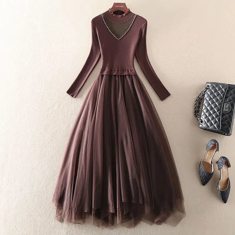 2022 Women Spring Autumn New O-neck Casual Loose Vestidos Female Long Sleeve Sweater Dress Ladies Patchwork Knitted Dress Q260
2022 Women Spring Autumn New O-neck Casual Loose Vestidos Female Long Sleeve Sweater Dress Ladies Patchwork Knitted Dress Q260