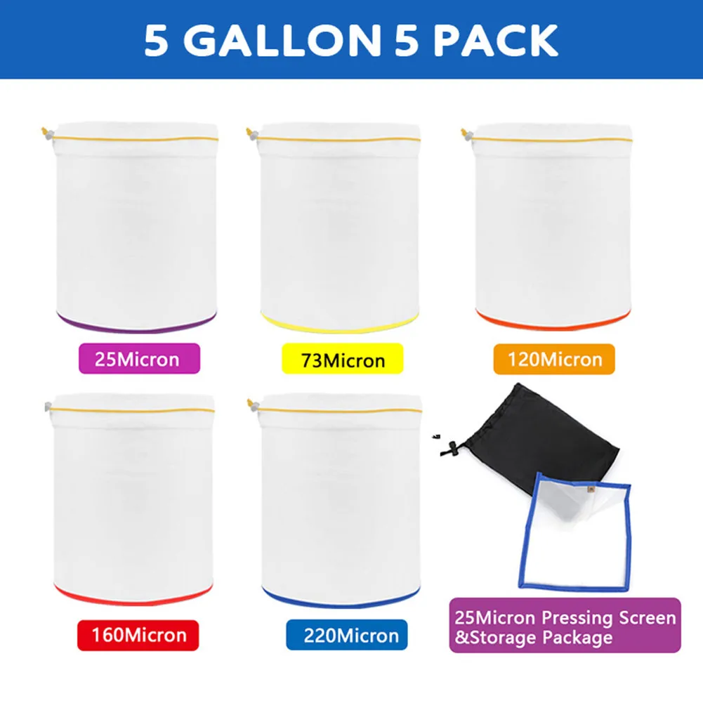 5pcs Bubble Nylon Mesh Bags Herbal Filter Extraction Bag 5 Gallon 25/73/120/160/220 Garden Accessories 250x220x50mm
5pcs Bubble Nylon Mesh Bags Herbal Filter Extraction Bag 5 Gallon 25/73/120/160/220 Garden Accessories 250x220x50mm