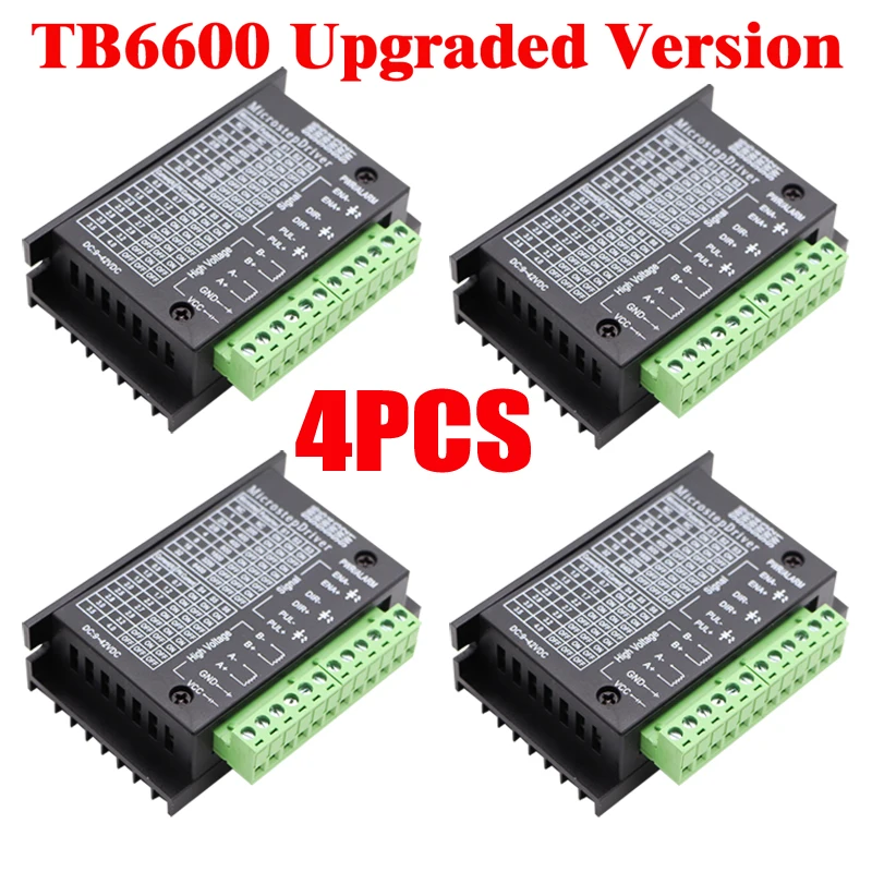 

1 3 4pcs Upgraded Stepper Motor Driver TB6600 42/57/86 Type NEMA 17 23 34 4.0A Stepping Controller For 3D Printer CNC Router