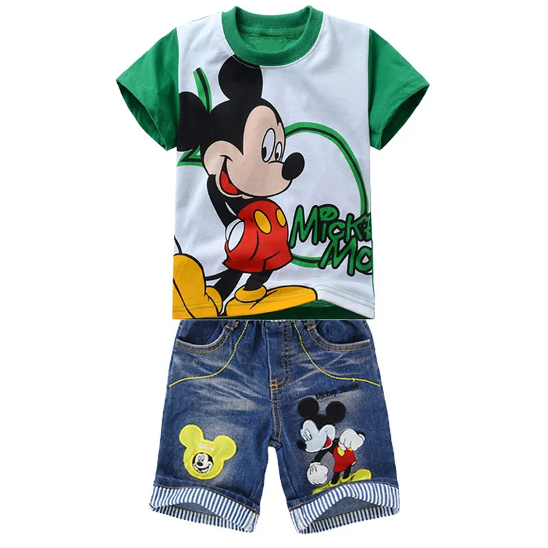 Boys Suit Summer Mickey Mouse Cartoon Print Short Sleeve T-shirt + Denim Shorts 2 Piece Set Boys Clothes Kids Clothes
Boys Suit Summer Mickey Mouse Cartoon Print Short Sleeve T-shirt + Denim Shorts 2 Piece Set Boys Clothes Kids Clothes