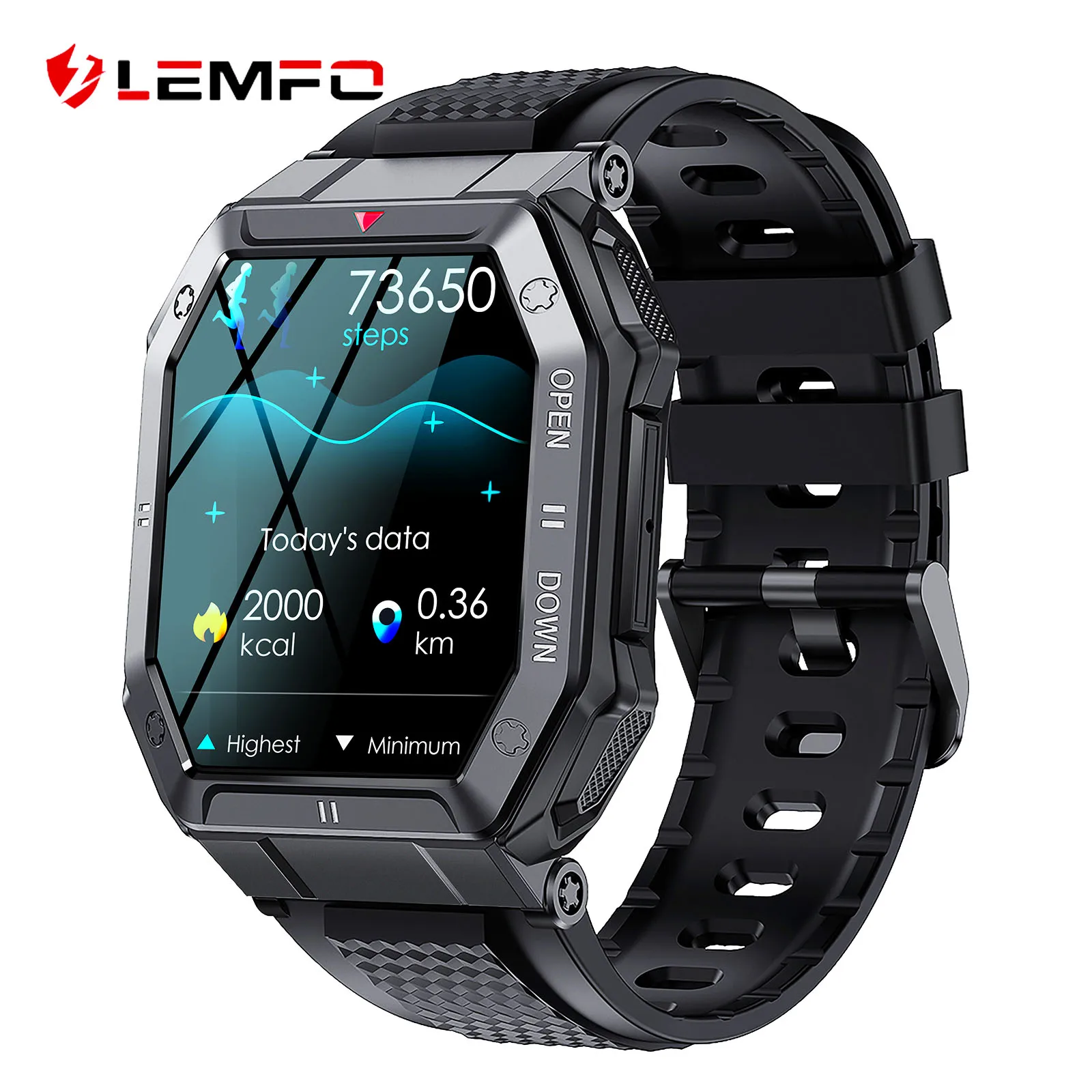 LEMFO смарт часы мужские женские Bluetooth-вызов K55 sports watches 350 мАч smart watch men IP67