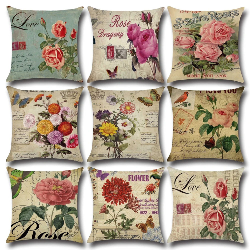 Cotton Linen Floral Sofa Cover Vintage Rose Cushion Cover Living Room Bedroom Decor Fall Decorations Pillow Cover DIY
Cotton Linen Floral Sofa Cover Vintage Rose Cushion Cover Living Room Bedroom Decor Fall Decorations Pillow Cover DIY