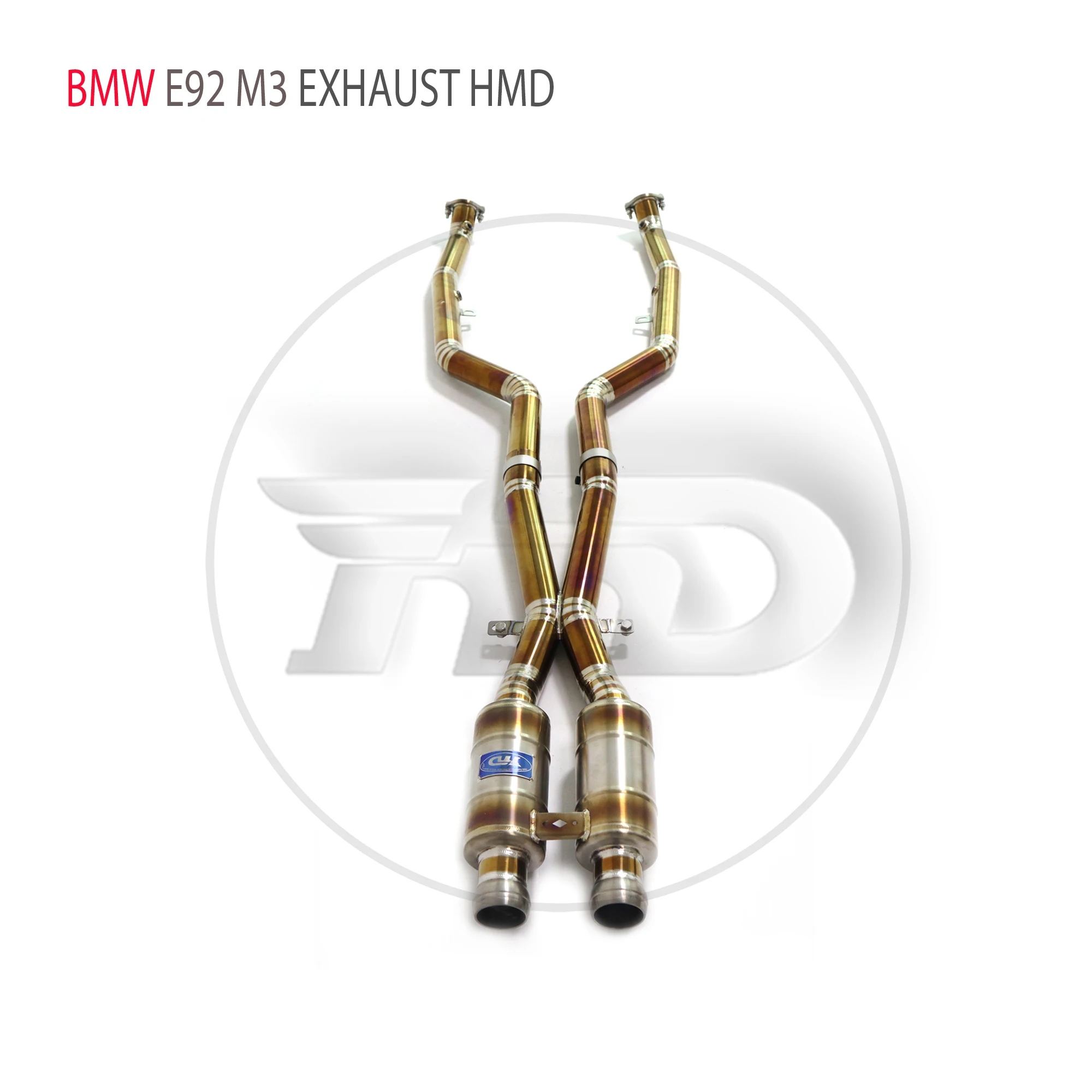 

HMD выхлопная система из титанового сплава, средняя труба для BMW E92 M3, автомобильный резонатор, гоночная труба