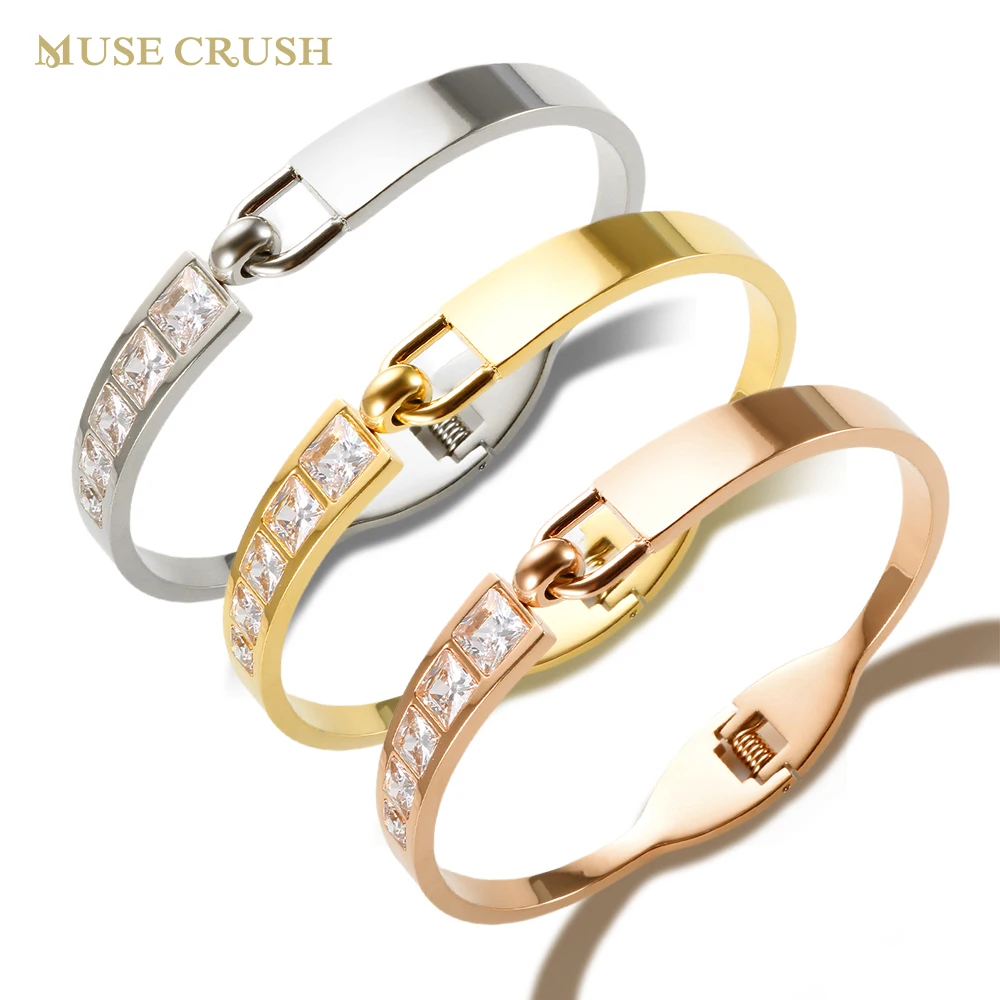 Muse Crush High Quality Rhinestone Bracelet Bangle for Women Waterproof Stainless Steel Trendy Bangle Fine Jewelry Party Gift
Muse Crush High Quality Rhinestone Bracelet Bangle for Women Waterproof Stainless Steel Trendy Bangle Fine Jewelry Party Gift