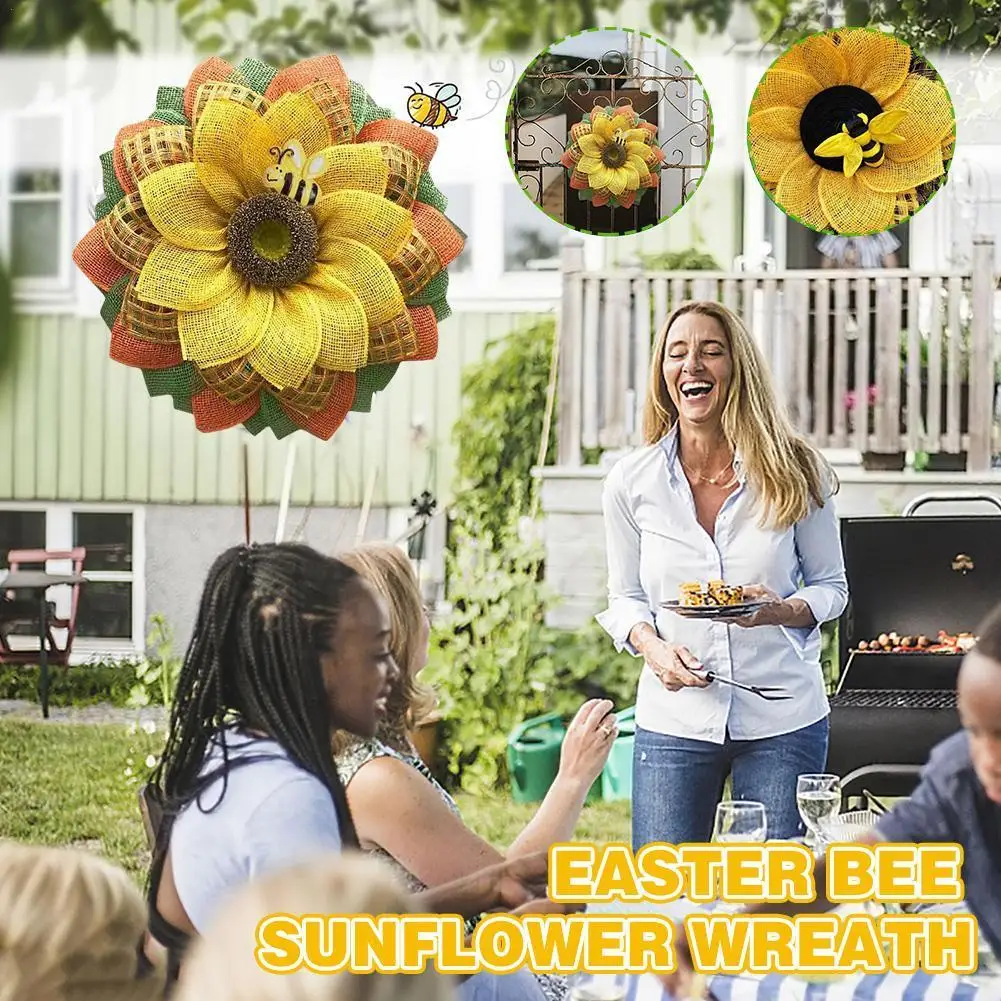 Easter Bee Sunflower Wreath Festival Ornaments Artificial Party Home Door Garland Pendants Flower Wall Decoration Hanging K0V5
Easter Bee Sunflower Wreath Festival Ornaments Artificial Party Home Door Garland Pendants Flower Wall Decoration Hanging K0V5