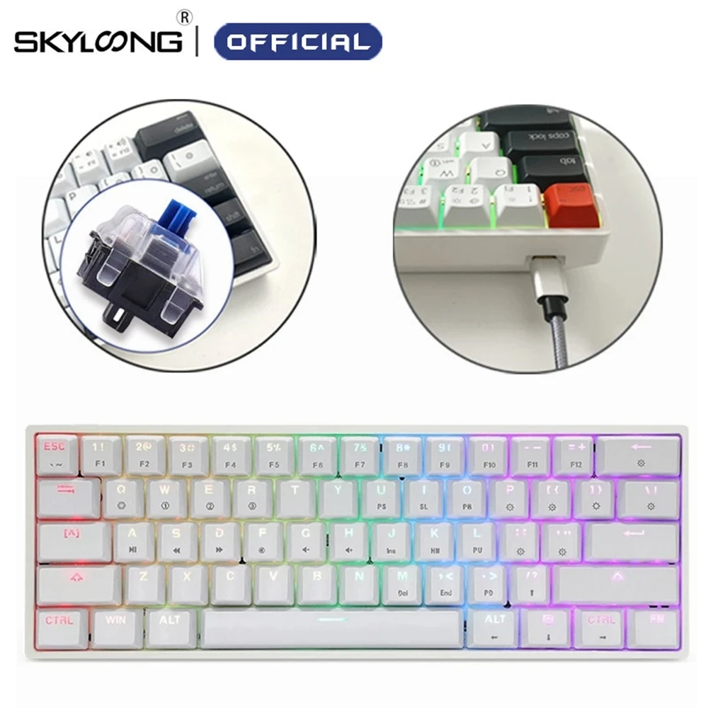 SKYLOONG 61 Key Mechanical Keyboard LED Backlit GK61 Sk61 Gaming Bluetooth Wireless Keyboards Gateron Optical Switch For Desktop
SKYLOONG 61 Key Mechanical Keyboard LED Backlit GK61 Sk61 Gaming Bluetooth Wireless Keyboards Gateron Optical Switch For Desktop