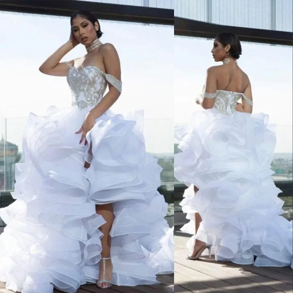 Exquisite Sexy Appliques Beading Ruffles Court Train Slit Tiered Woman Wedding Dresses Bridal Engagement Party
Exquisite Sexy Appliques Beading Ruffles Court Train Slit Tiered Woman Wedding Dresses Bridal Engagement Party