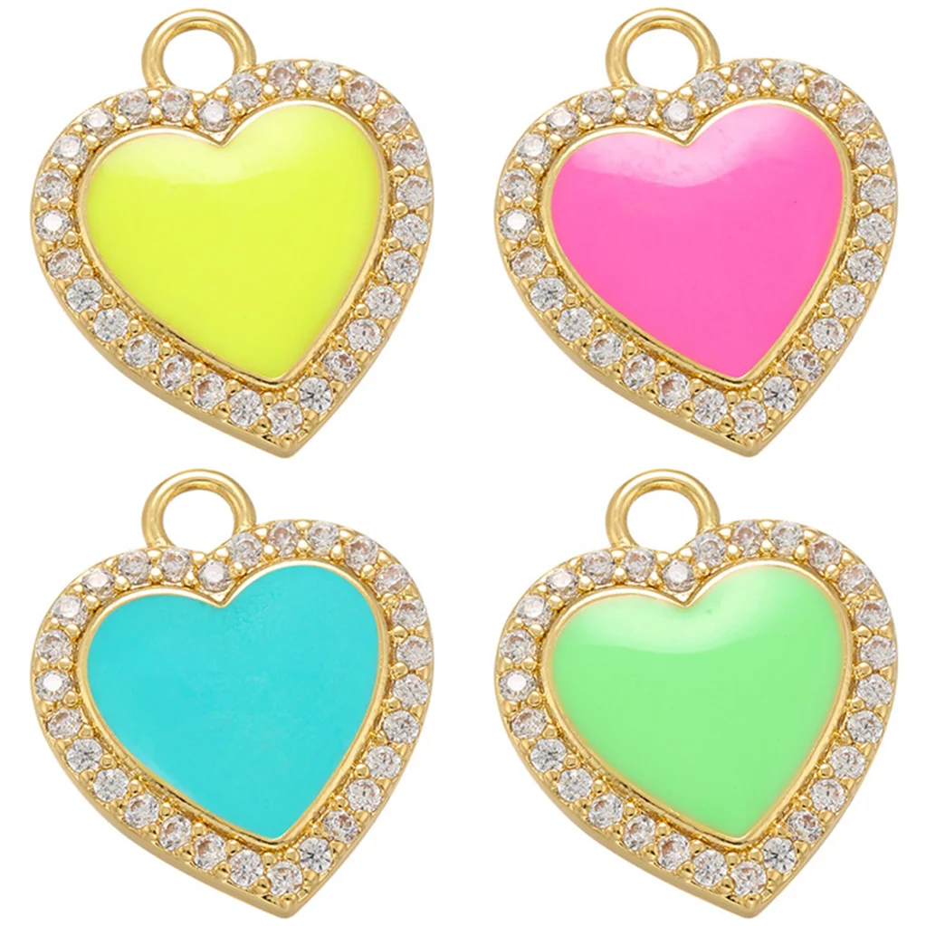 Colorful Heart Pendant Clasp Pave Zircon Metal Frame Luxury Jewelry Making Supplies DIY Earrings Necklaces Accessories for Women
Colorful Heart Pendant Clasp Pave Zircon Metal Frame Luxury Jewelry Making Supplies DIY Earrings Necklaces Accessories for Women