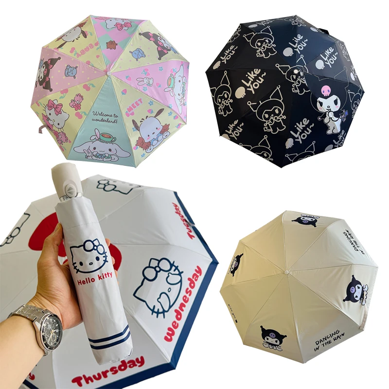 Sanrio Hello Kitty Umbrella Kuromi Cartoon UV Sunscreen Folding Rain and Sunny Three Folding Umbrella Automatic Sunshade
Sanrio Hello Kitty Umbrella Kuromi Cartoon UV Sunscreen Folding Rain and Sunny Three Folding Umbrella Automatic Sunshade