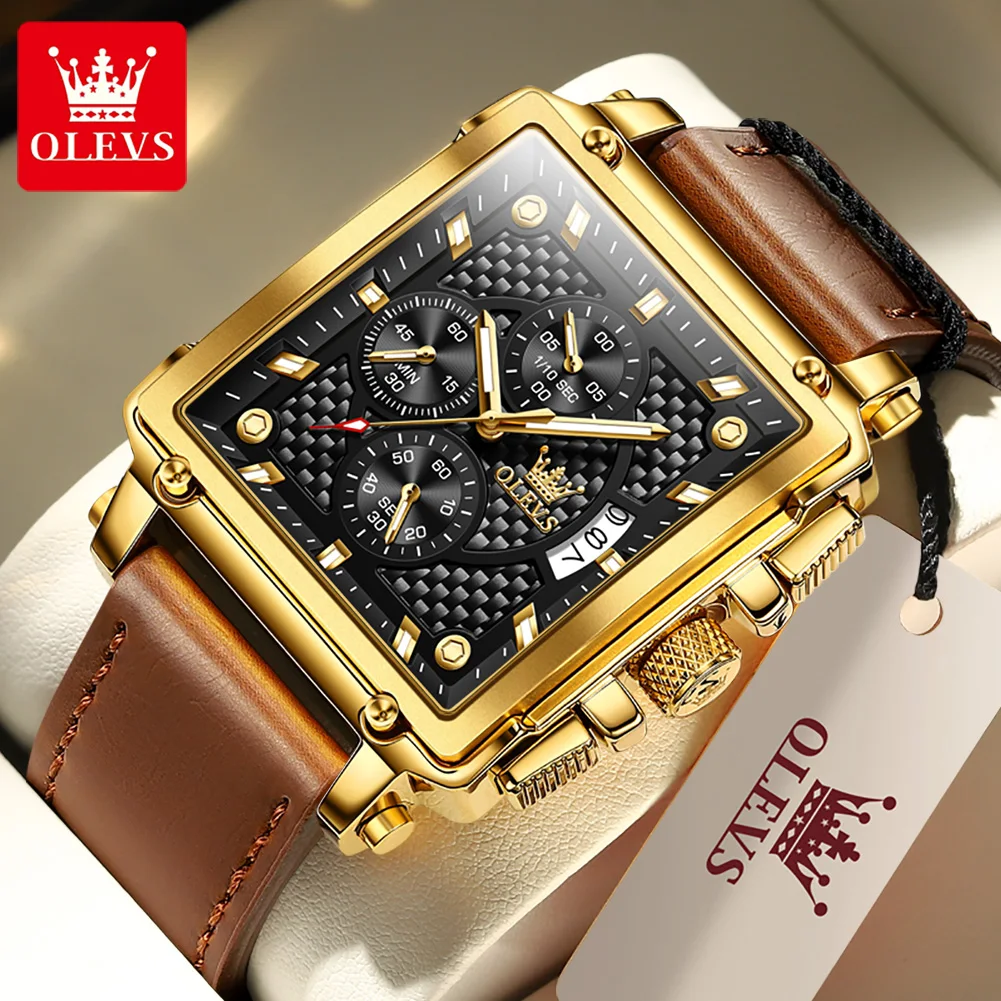 OLEVS 9925 Sport Quartz Watch for Men Waterproof Genuine Leather Strap Multifunctional Luxury Rectangle Men Wristwatch Luminous
OLEVS 9925 Sport Quartz Watch for Men Waterproof Genuine Leather Strap Multifunctional Luxury Rectangle Men Wristwatch Luminous