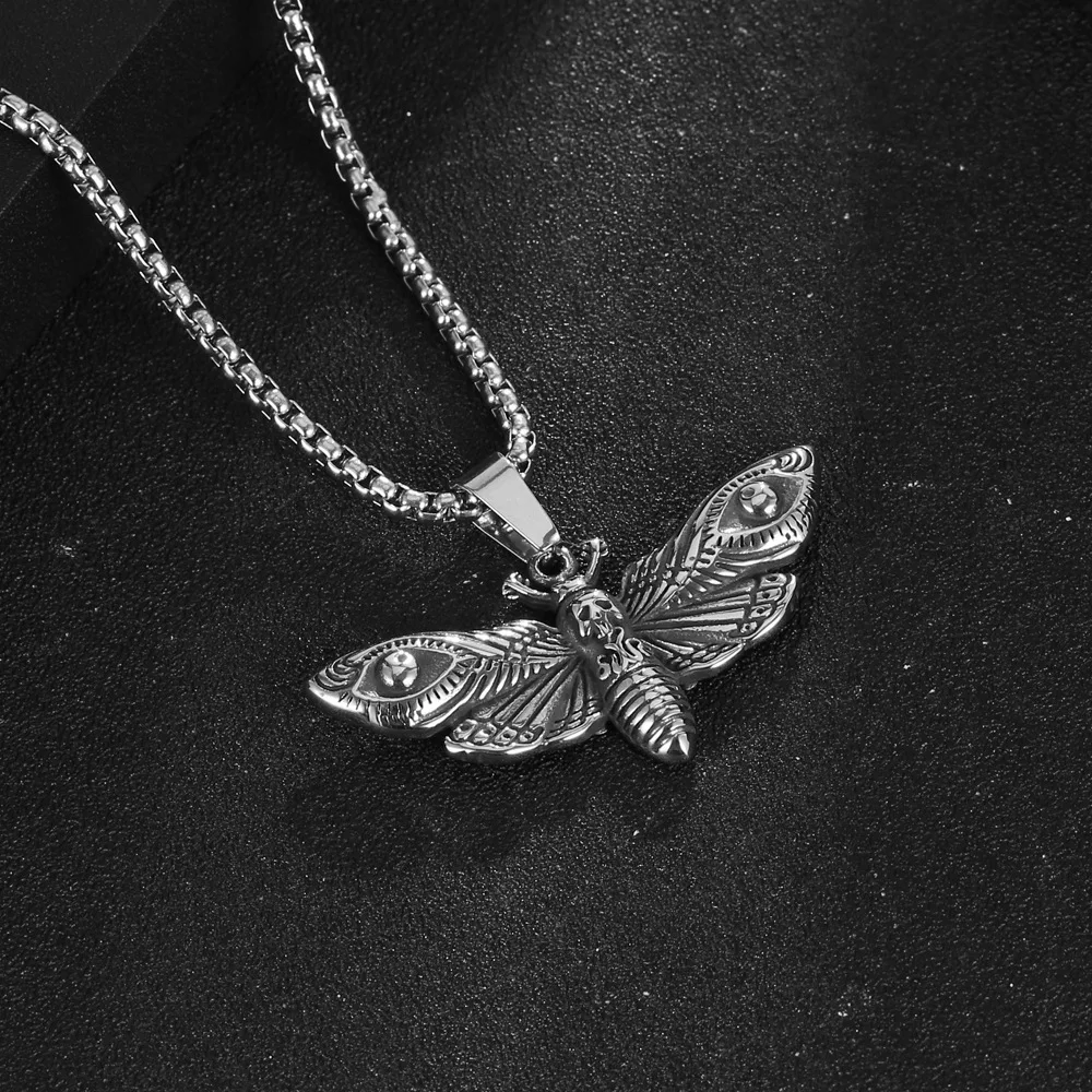 Dead moth pendant necklace for men stainless steel necklace punk gothic wicca insect jewelry men accesory
Dead moth pendant necklace for men stainless steel necklace punk gothic wicca insect jewelry men accesory