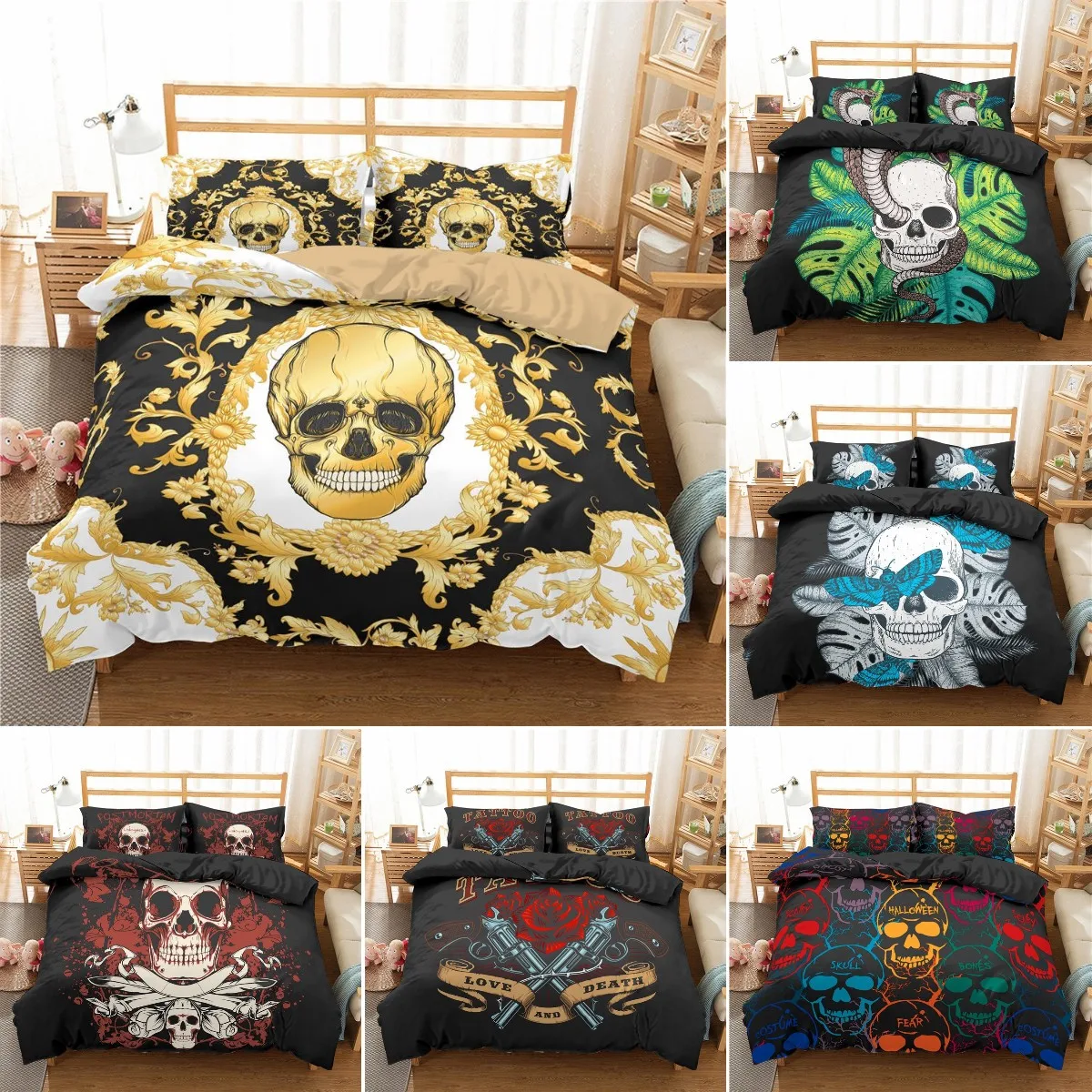 Пододеяльник с черепом, размер King/Queen, набор постельного белья в богемном стиле с рисунком скелета для подростков и женщин, украшение на Хэллоуин, пододеяльник
Пододеяльник с черепом, размер King/Queen, набор постельного белья в богемном стиле с рисунком скелета для подростков и женщин, украшение на Хэллоуин, пододеяльник