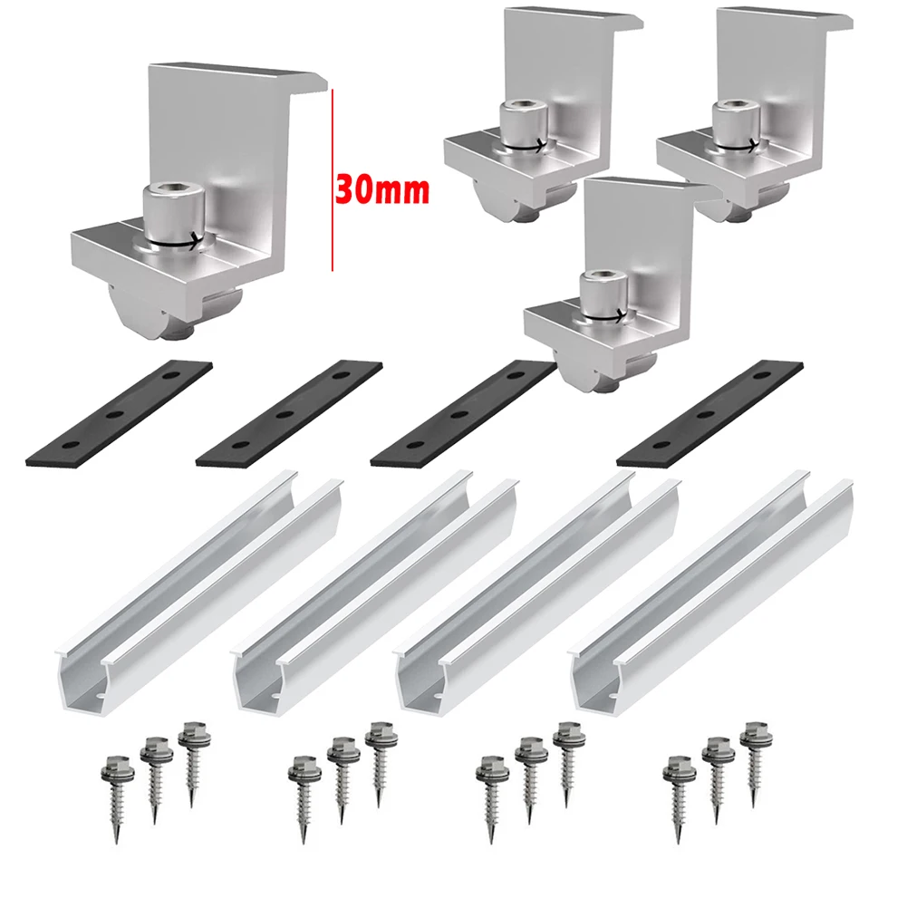 2/4 Set Solar Panel Mounting Brackets Flat Roof Mount Kit Rail Bracket Solar System Installation Accessories With Nuts Bolts
2/4 Set Solar Panel Mounting Brackets Flat Roof Mount Kit Rail Bracket Solar System Installation Accessories With Nuts Bolts