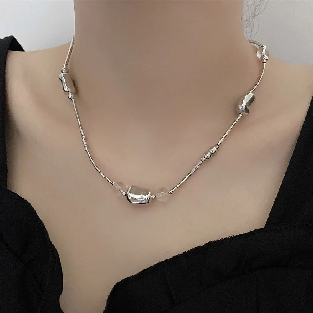 Simple Silver Color Opal Beads Necklace for Women Egirl Minimalist Clavicle Chain Necklace Punk Handmade Jewelry 2022 Gifts
Simple Silver Color Opal Beads Necklace for Women Egirl Minimalist Clavicle Chain Necklace Punk Handmade Jewelry 2022 Gifts