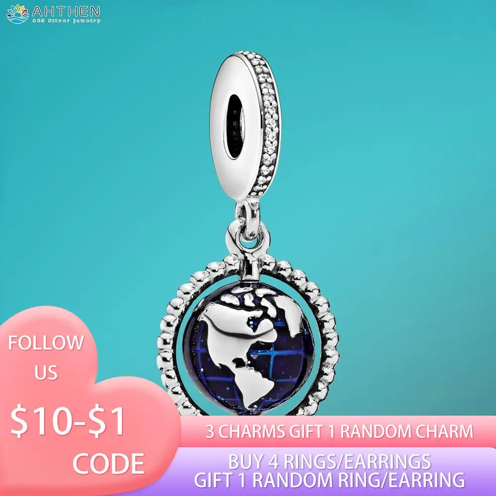 Ahthen 925 Sterling Silver Beads Spinning Globe Dangle Charms fit Original Pandora Bracelets Women Jewelry Making Birthday Gift
Ahthen 925 Sterling Silver Beads Spinning Globe Dangle Charms fit Original Pandora Bracelets Women Jewelry Making Birthday Gift