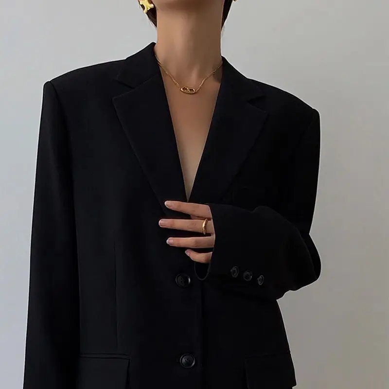 Suit Blazer 2022 New Fashion Solid Color Lapel Blazer Women Elegant Vintage Casual Loose Temperament Coat Tide Jacket Women Goth
Suit Blazer 2022 New Fashion Solid Color Lapel Blazer Women Elegant Vintage Casual Loose Temperament Coat Tide Jacket Women Goth
