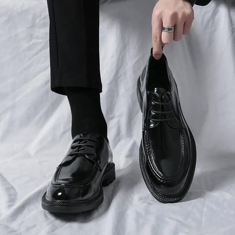 Leather Shoes Men's British Formal Wear Business Casual Men Shoes Suit Wedding Groom's Shoes Height-Increasing Martain Boots L
Leather Shoes Men's British Formal Wear Business Casual Men Shoes Suit Wedding Groom's Shoes Height-Increasing Martain Boots L