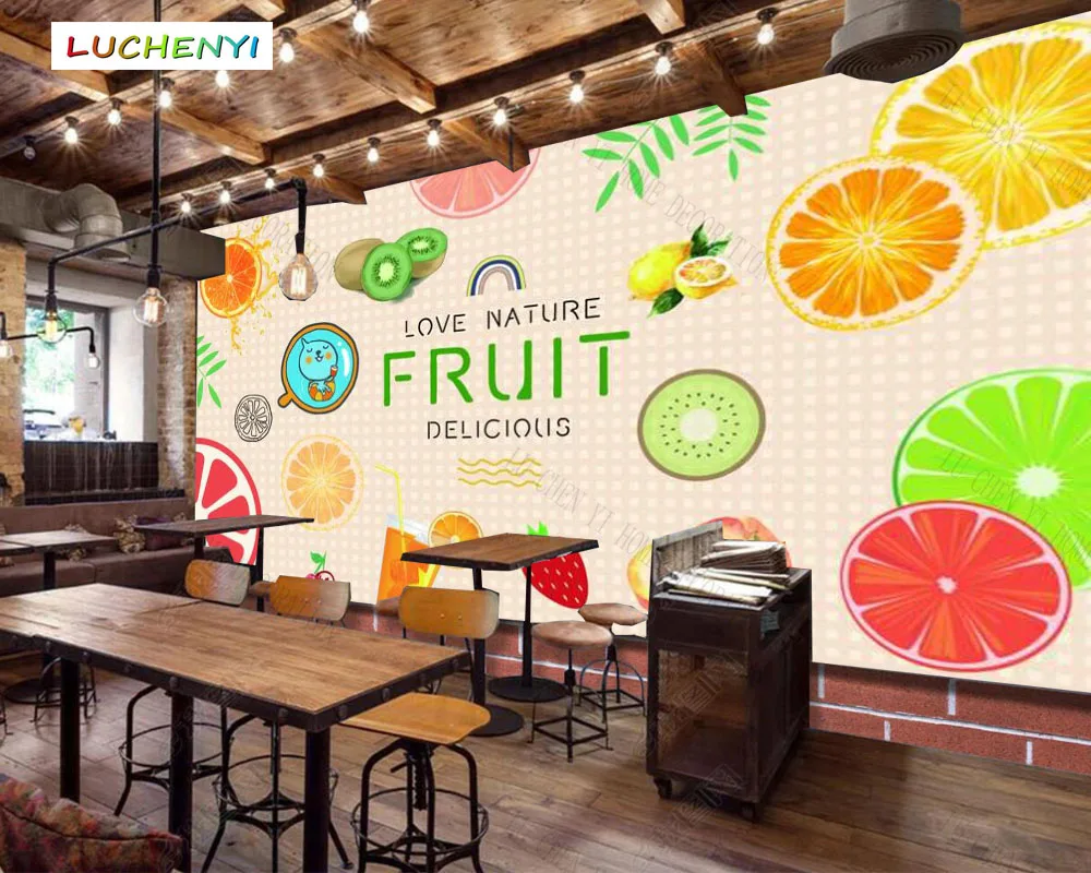 Papel de parede custom cartoon fruit slices 3d wallpaper mural,cool drink restaurant juice shop dining room wall papers sticker
Papel de parede custom cartoon fruit slices 3d wallpaper mural,cool drink restaurant juice shop dining room wall papers sticker