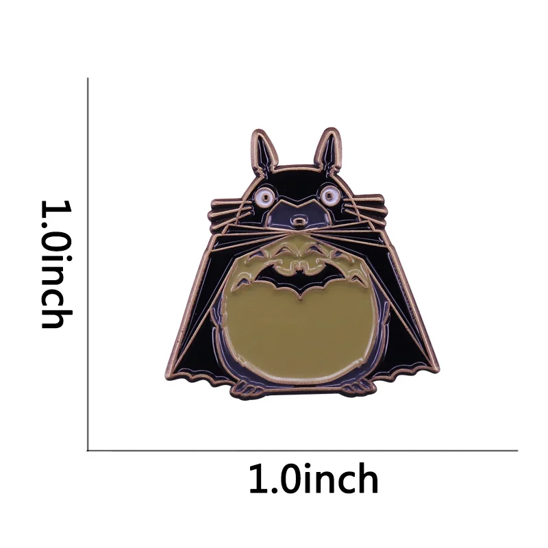 Черная накидка модель Totoro брошь эмалированный штифт аниме фильм смешные