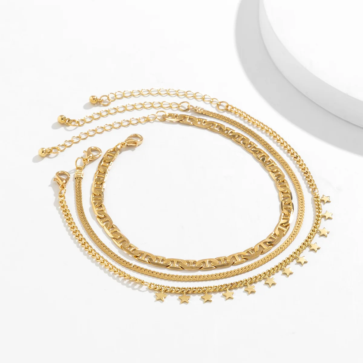Jewelry Fashion Metal Elegant Sugarette Star Set Foot Ornament Personality Simple Snake Bone Chain Foot Chain
Jewelry Fashion Metal Elegant Sugarette Star Set Foot Ornament Personality Simple Snake Bone Chain Foot Chain