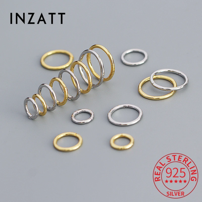 INZATT Real 925 Sterling Silver Round 18K Gold Huggies Hoop Earrings For Women Geometric Fine Jewelry Minimalist Bijoux
INZATT Real 925 Sterling Silver Round 18K Gold Huggies Hoop Earrings For Women Geometric Fine Jewelry Minimalist Bijoux