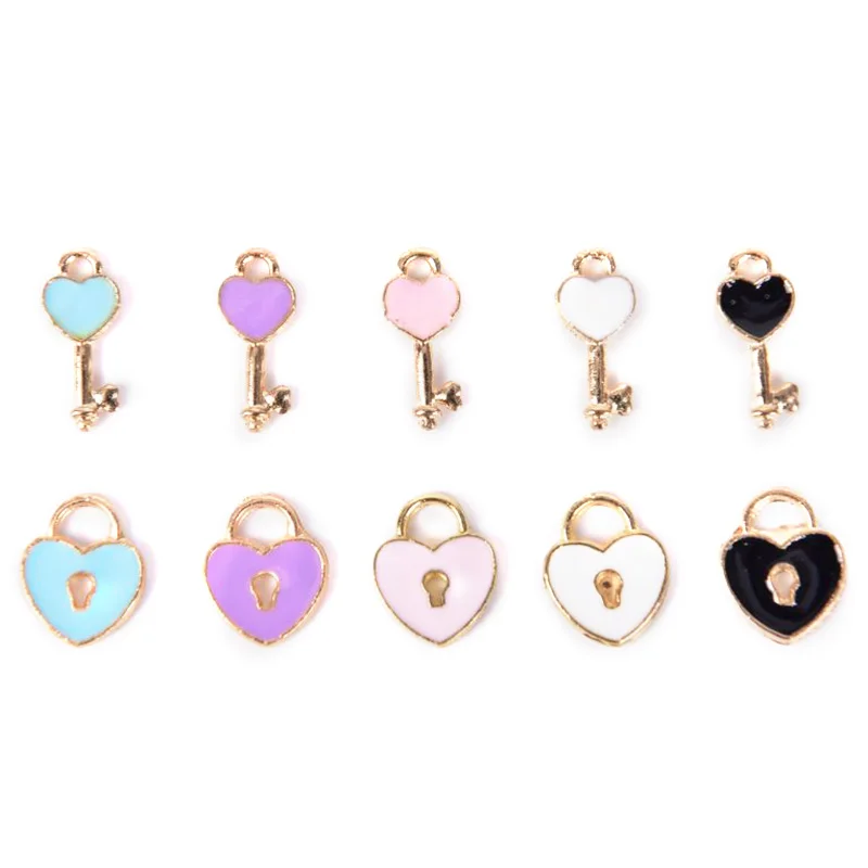 10 Pcs/Set Enamel Alloy Love Lock Key Charms Pendant Jewelry DIY Making Craft Accessories
10 Pcs/Set Enamel Alloy Love Lock Key Charms Pendant Jewelry DIY Making Craft Accessories