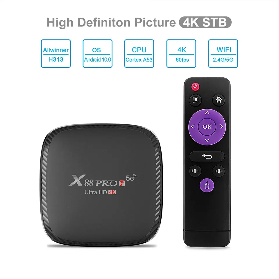 TV Box Android 10 Allwinner H313 Smart 4K 2.4G/5G Dual Band WiFi Media Player Streaming IPTV
TV Box Android 10 Allwinner H313 Smart 4K 2.4G/5G Dual Band WiFi Media Player Streaming IPTV
