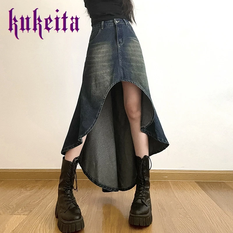 Sexy Split Irregular Long Skirt Y2K Streetwear Women Casual Blue High Waist Denim Midi Skirts Korean Vintage Grunge New Fashion
Sexy Split Irregular Long Skirt Y2K Streetwear Women Casual Blue High Waist Denim Midi Skirts Korean Vintage Grunge New Fashion