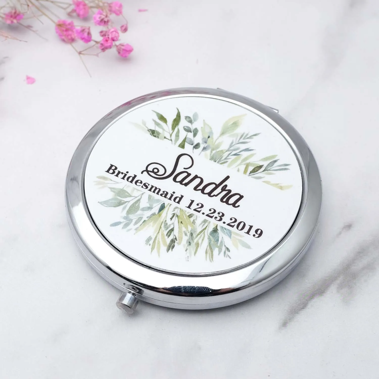 Custom Name Mirror Bridesmaid Personalized Pocket Mirror Handheld Compact Mirror Double-Sided Wedding Party Favors Gift for Her
Custom Name Mirror Bridesmaid Personalized Pocket Mirror Handheld Compact Mirror Double-Sided Wedding Party Favors Gift for Her