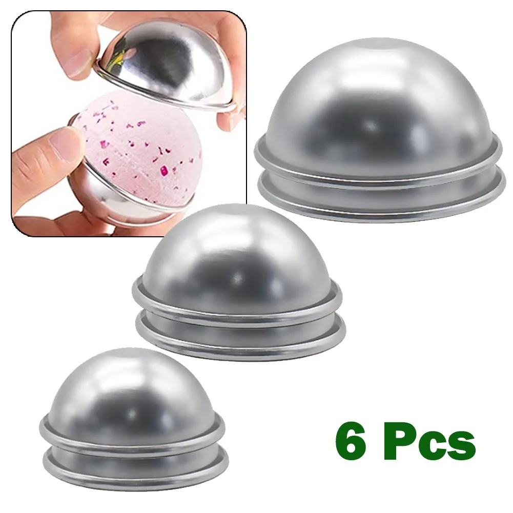 6PC 3D Aluminum Bath Bomb Molds Kit Half Ball Cake Moulds Chocolate Ice Cream Cake Baking Pan Salt Ball Homemade DIY Tool
6PC 3D Aluminum Bath Bomb Molds Kit Half Ball Cake Moulds Chocolate Ice Cream Cake Baking Pan Salt Ball Homemade DIY Tool