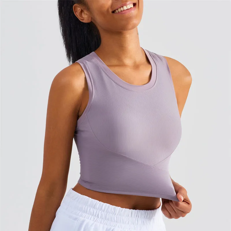 Hot Sale Ribbed Yoga Tank Top Gym Fitness Sports Bra Women Round Neck High Support Crop Top Push Up Tight Underwear Running Vest
Hot Sale Ribbed Yoga Tank Top Gym Fitness Sports Bra Women Round Neck High Support Crop Top Push Up Tight Underwear Running Vest