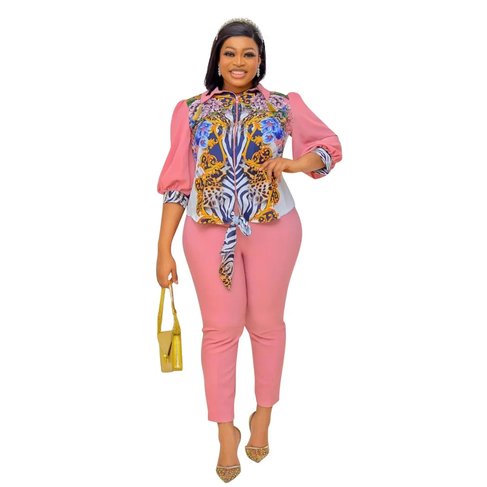 2022 African Clothes Women Summer African Women Printing Polyester Two Pieces Sets Top and Long Pant African Women Suit
2022 African Clothes Women Summer African Women Printing Polyester Two Pieces Sets Top and Long Pant African Women Suit