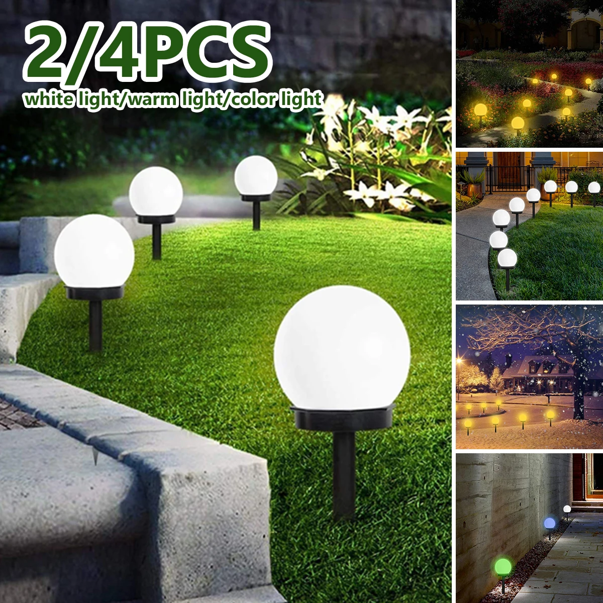 New 2/4pcs Solar Bulb Lamp Outdoor LED Solar Stake Light IP44 Waterproof Lawn Light Light Control Auto ON/OFF Landscape Lamp
New 2/4pcs Solar Bulb Lamp Outdoor LED Solar Stake Light IP44 Waterproof Lawn Light Light Control Auto ON/OFF Landscape Lamp