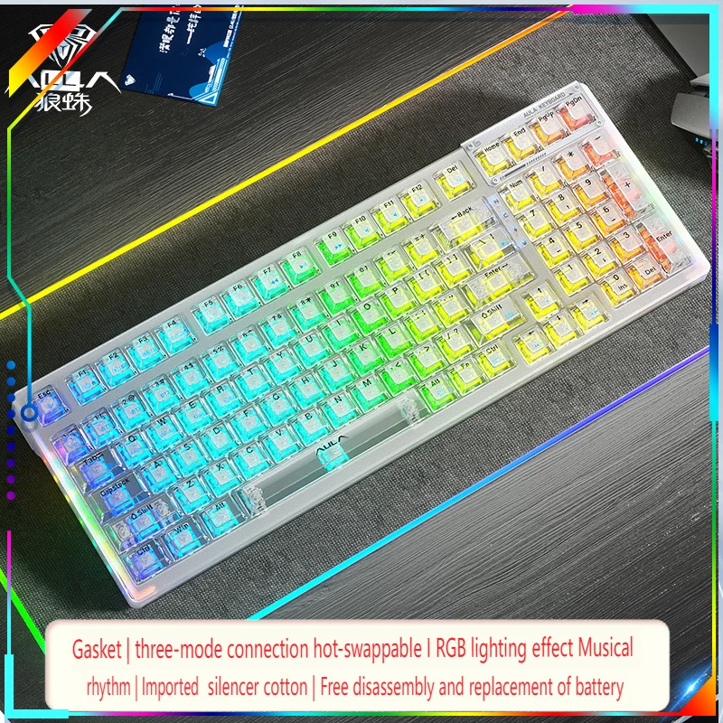 Клавиатура игровая Беспроводная механическая, с RGB-подсветкой и тройным режимом
Клавиатура игровая Беспроводная механическая, с RGB-подсветкой и тройным режимом