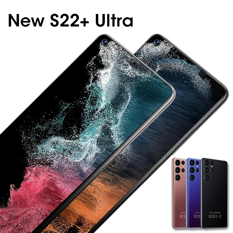 Новинка 2022 смартфон S22 + 7 3 дюйма 16 ГБ ТБ 6800 мАч 48 МП |